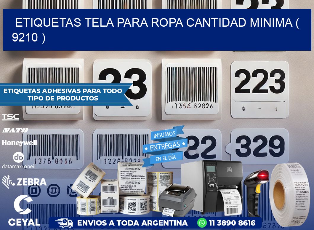 ETIQUETAS TELA PARA ROPA CANTIDAD MINIMA ( 9210 )