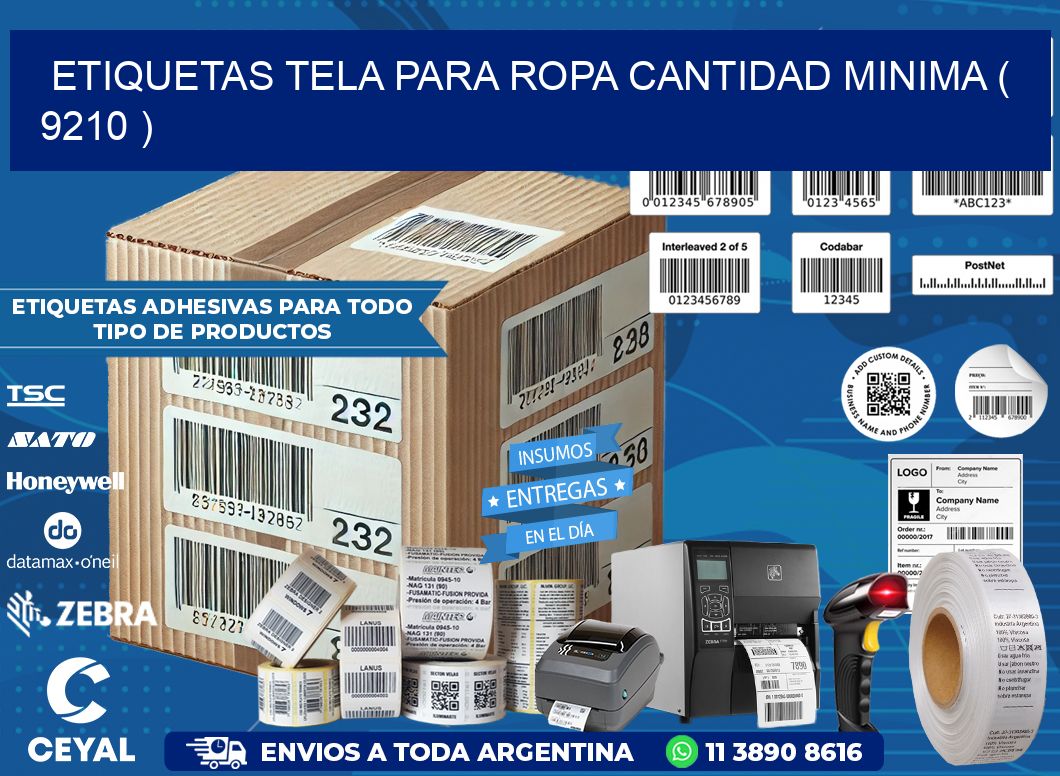 ETIQUETAS TELA PARA ROPA CANTIDAD MINIMA ( 9210 )