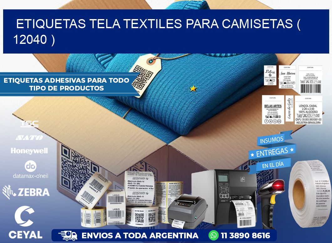 ETIQUETAS TELA TEXTILES PARA CAMISETAS ( 12040 )