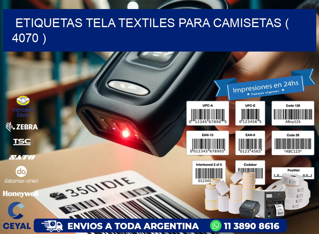 ETIQUETAS TELA TEXTILES PARA CAMISETAS ( 4070 )
