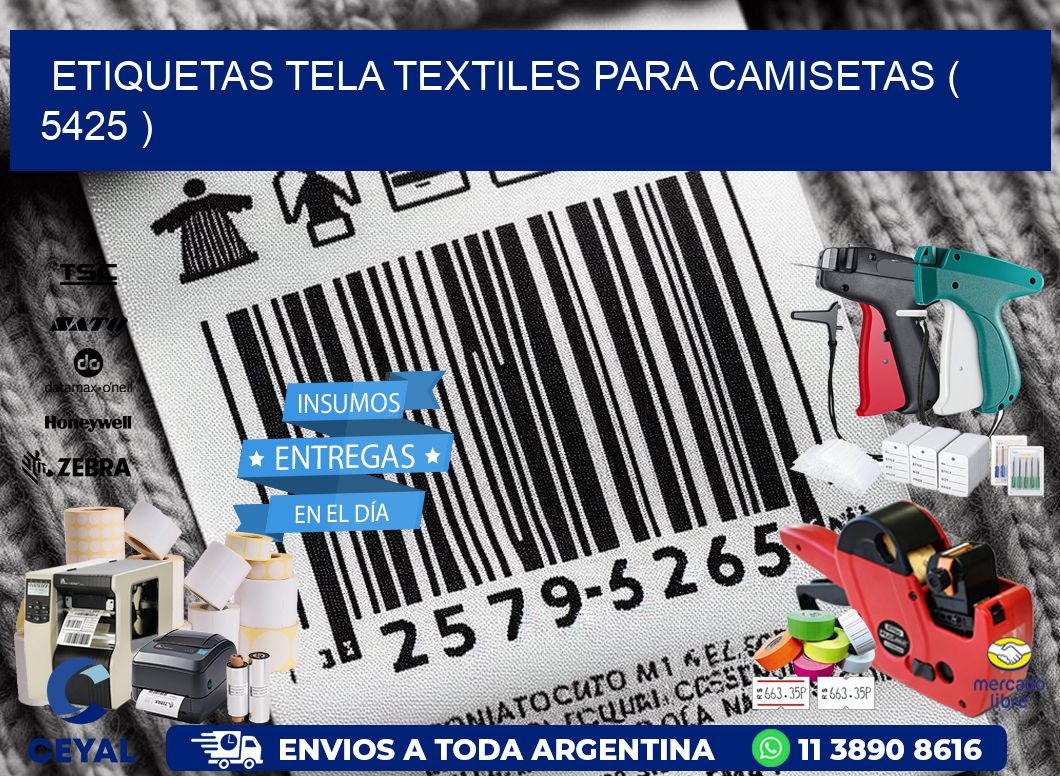 ETIQUETAS TELA TEXTILES PARA CAMISETAS ( 5425 )