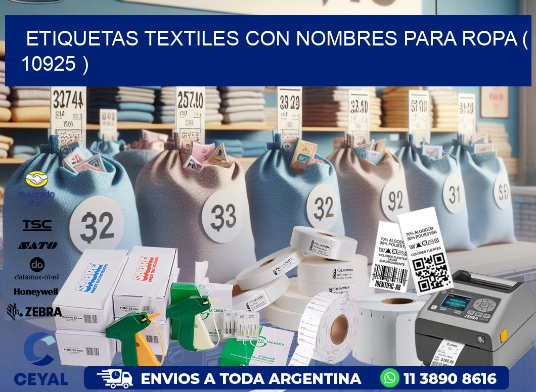 ETIQUETAS TEXTILES CON NOMBRES PARA ROPA ( 10925 )