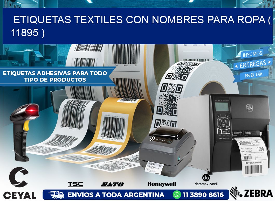ETIQUETAS TEXTILES CON NOMBRES PARA ROPA ( 11895 )