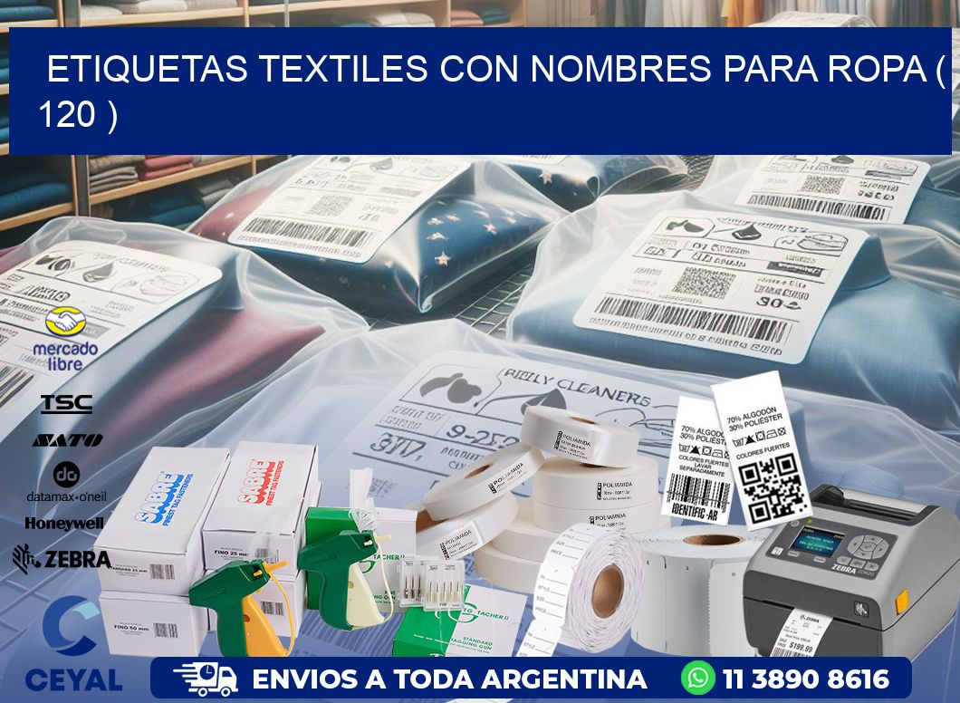 ETIQUETAS TEXTILES CON NOMBRES PARA ROPA ( 120 )
