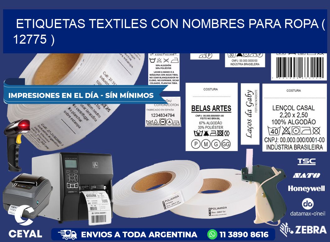 ETIQUETAS TEXTILES CON NOMBRES PARA ROPA ( 12775 )