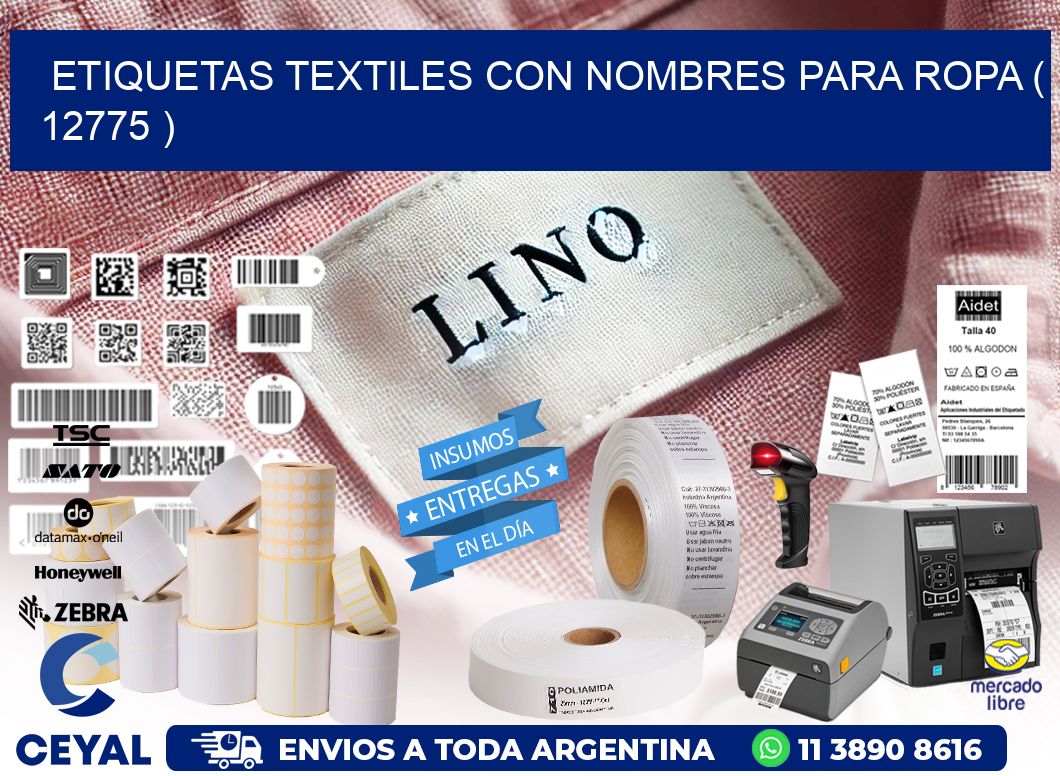 ETIQUETAS TEXTILES CON NOMBRES PARA ROPA ( 12775 )