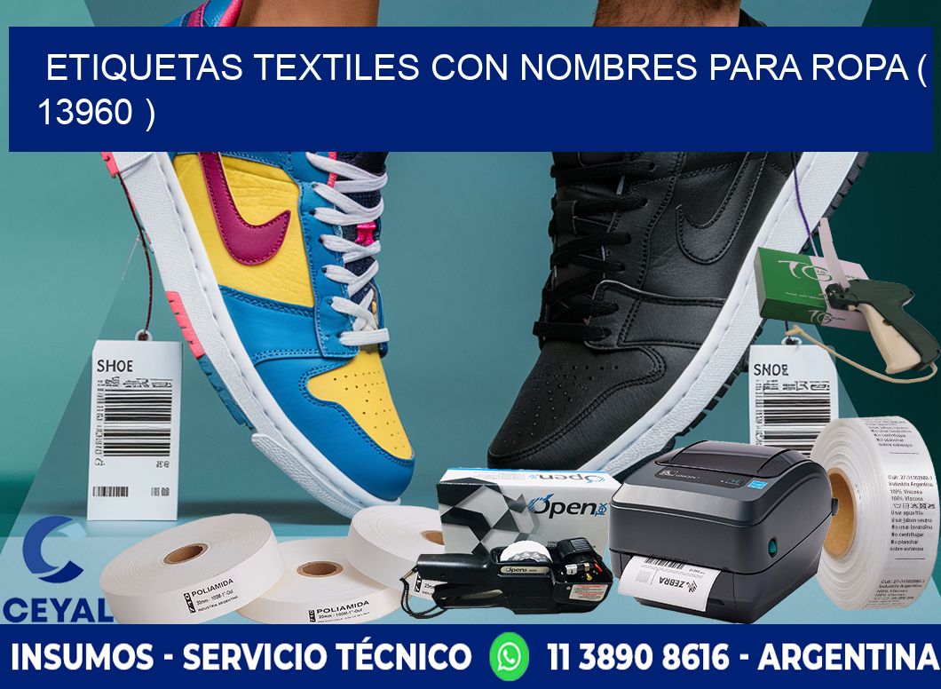 ETIQUETAS TEXTILES CON NOMBRES PARA ROPA ( 13960 )