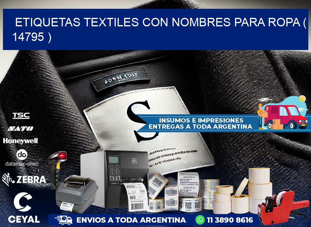 ETIQUETAS TEXTILES CON NOMBRES PARA ROPA ( 14795 )