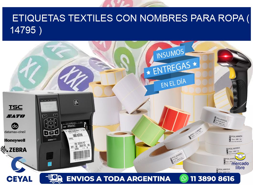 ETIQUETAS TEXTILES CON NOMBRES PARA ROPA ( 14795 )