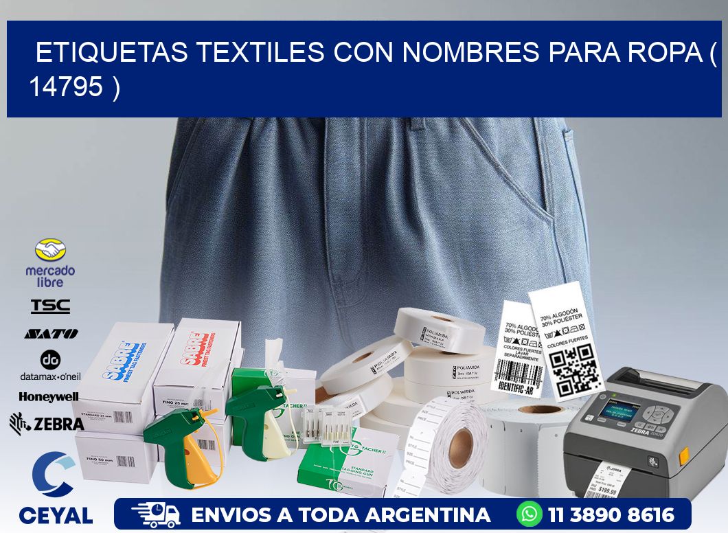 ETIQUETAS TEXTILES CON NOMBRES PARA ROPA ( 14795 )