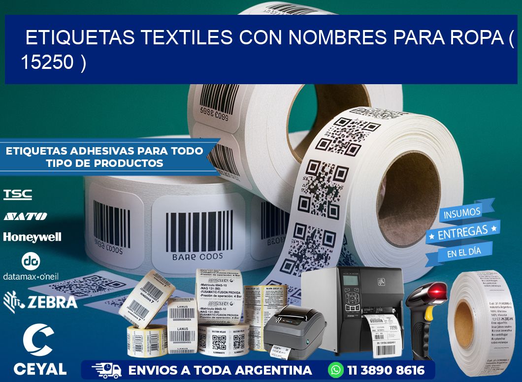 ETIQUETAS TEXTILES CON NOMBRES PARA ROPA ( 15250 )