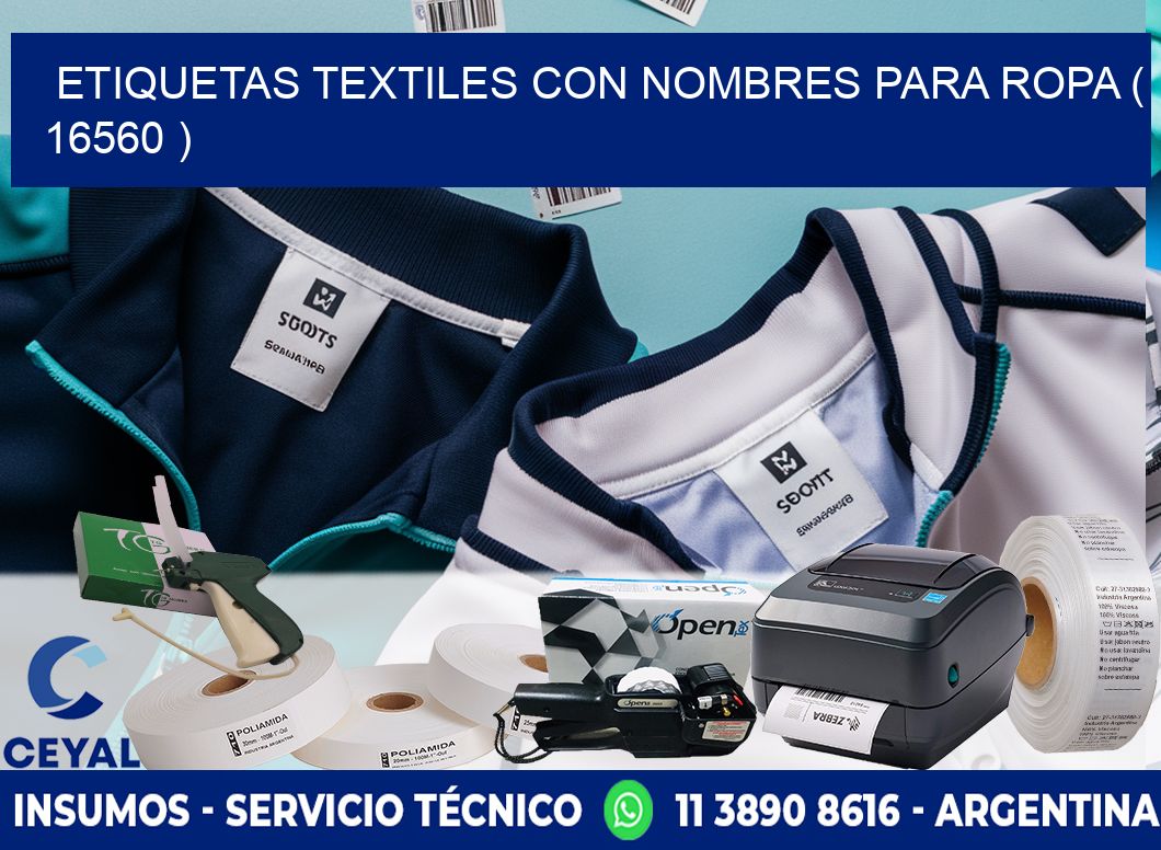 ETIQUETAS TEXTILES CON NOMBRES PARA ROPA ( 16560 )