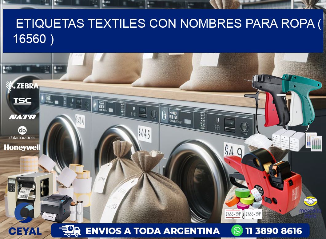 ETIQUETAS TEXTILES CON NOMBRES PARA ROPA ( 16560 )