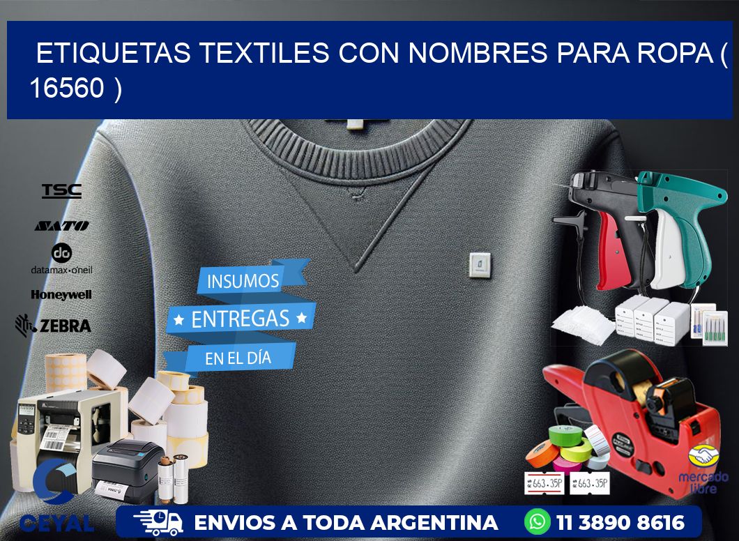 ETIQUETAS TEXTILES CON NOMBRES PARA ROPA ( 16560 )
