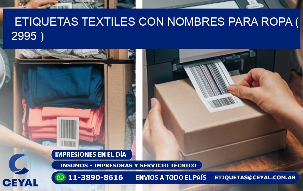 ETIQUETAS TEXTILES CON NOMBRES PARA ROPA ( 2995 )