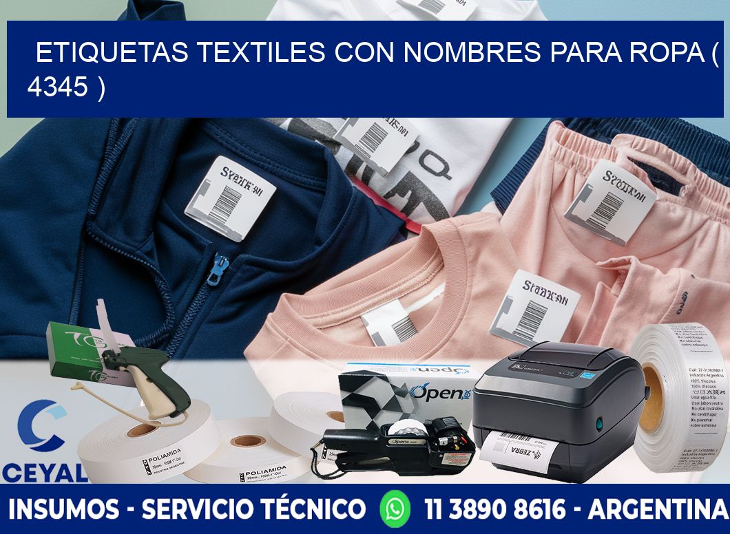 ETIQUETAS TEXTILES CON NOMBRES PARA ROPA ( 4345 )