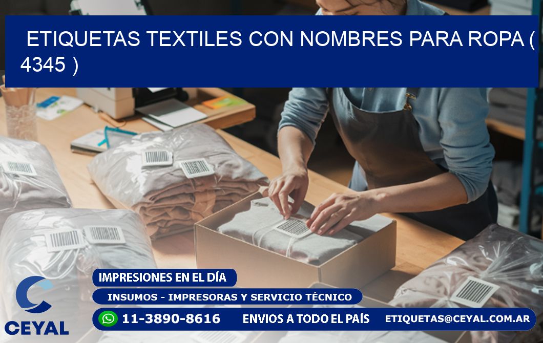 ETIQUETAS TEXTILES CON NOMBRES PARA ROPA ( 4345 )