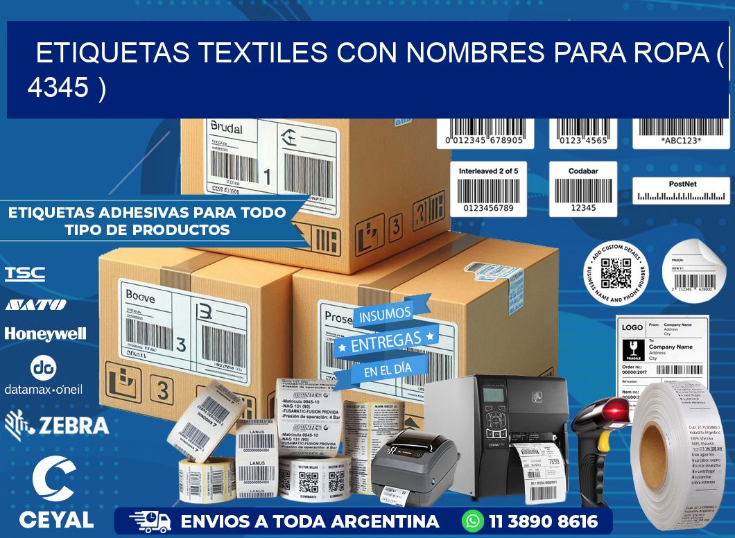ETIQUETAS TEXTILES CON NOMBRES PARA ROPA ( 4345 )