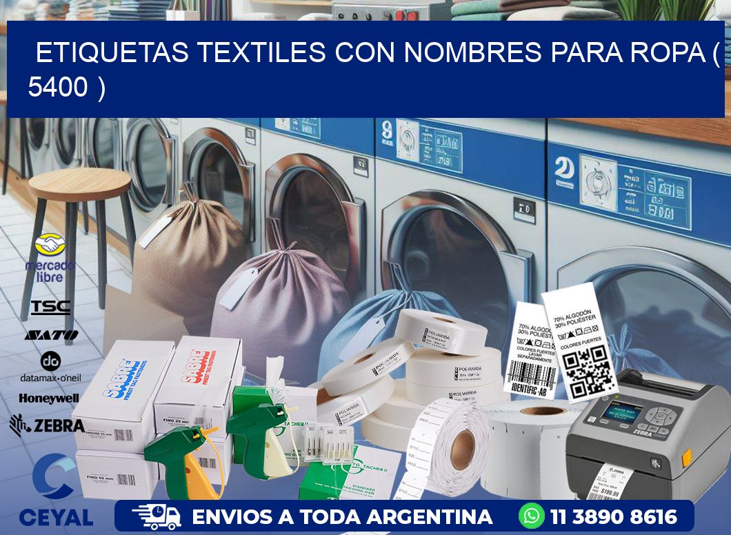 ETIQUETAS TEXTILES CON NOMBRES PARA ROPA ( 5400 )