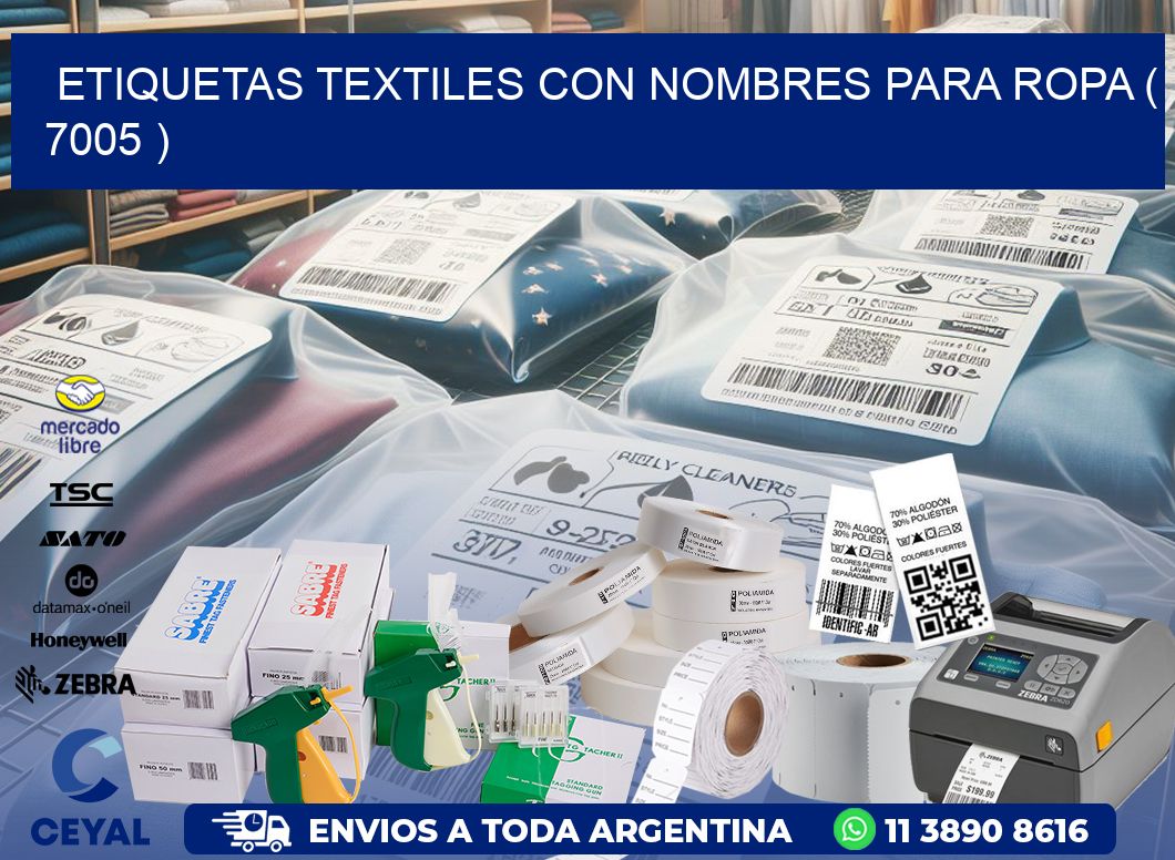 ETIQUETAS TEXTILES CON NOMBRES PARA ROPA ( 7005 )