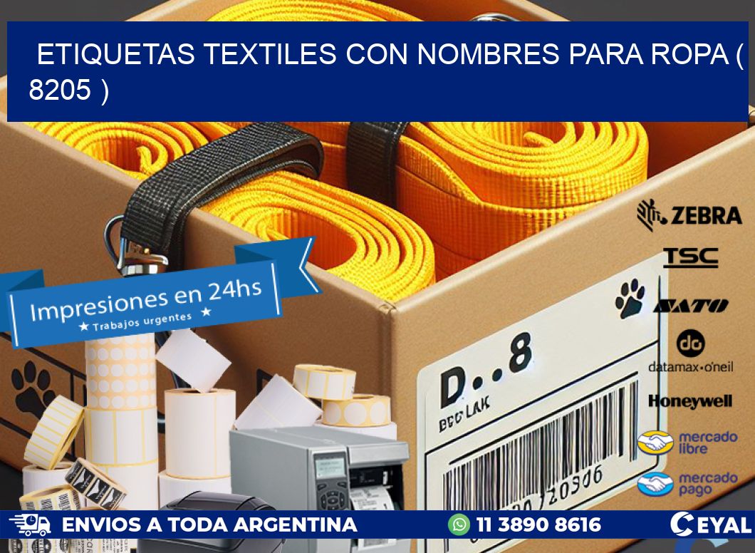 ETIQUETAS TEXTILES CON NOMBRES PARA ROPA ( 8205 )