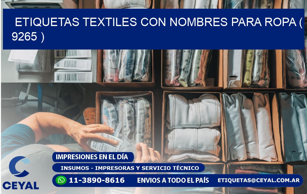 ETIQUETAS TEXTILES CON NOMBRES PARA ROPA ( 9265 )