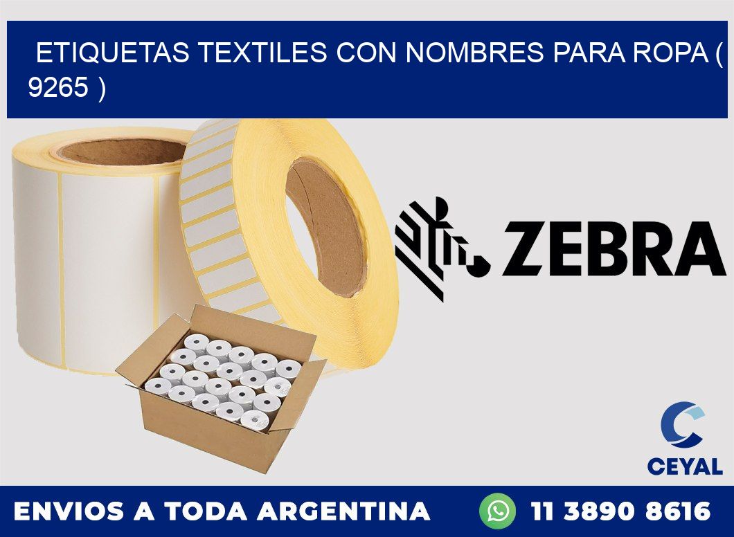 ETIQUETAS TEXTILES CON NOMBRES PARA ROPA ( 9265 )
