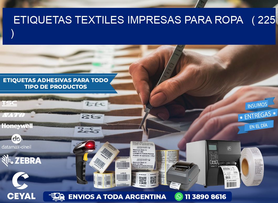 ETIQUETAS TEXTILES IMPRESAS PARA ROPA   ( 225 )