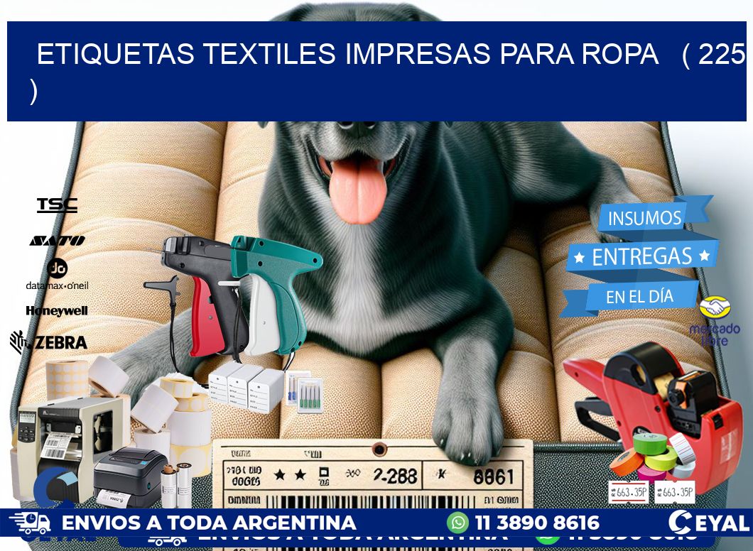 ETIQUETAS TEXTILES IMPRESAS PARA ROPA   ( 225 )