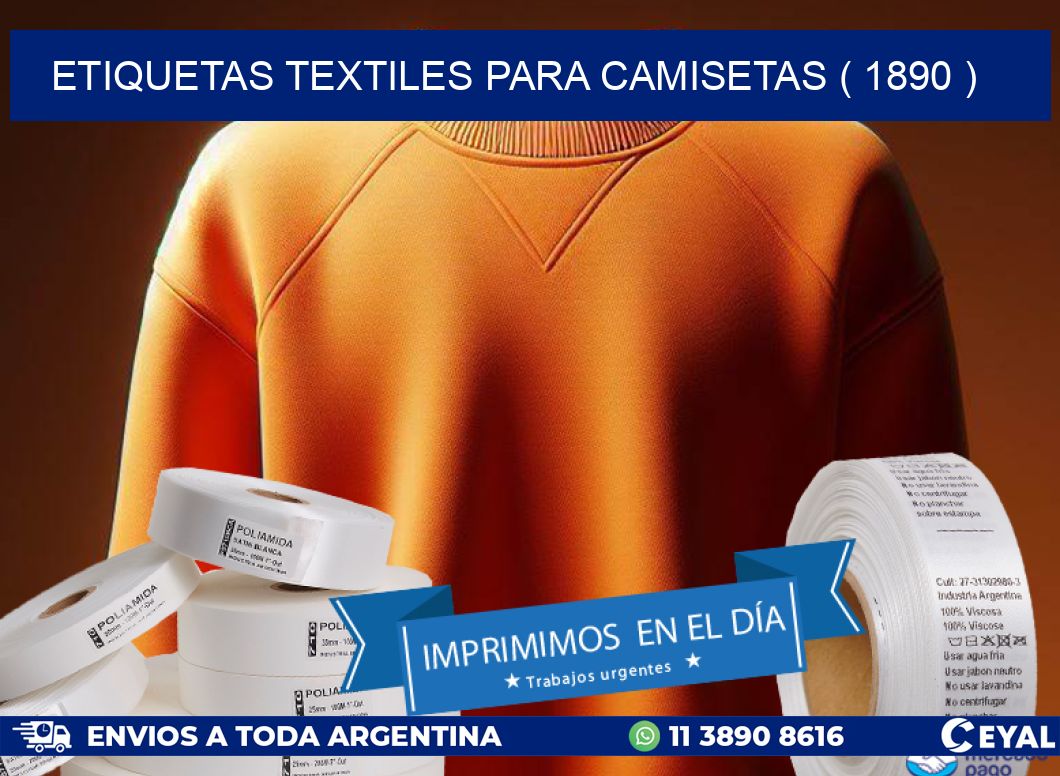 ETIQUETAS TEXTILES PARA CAMISETAS ( 1890 )