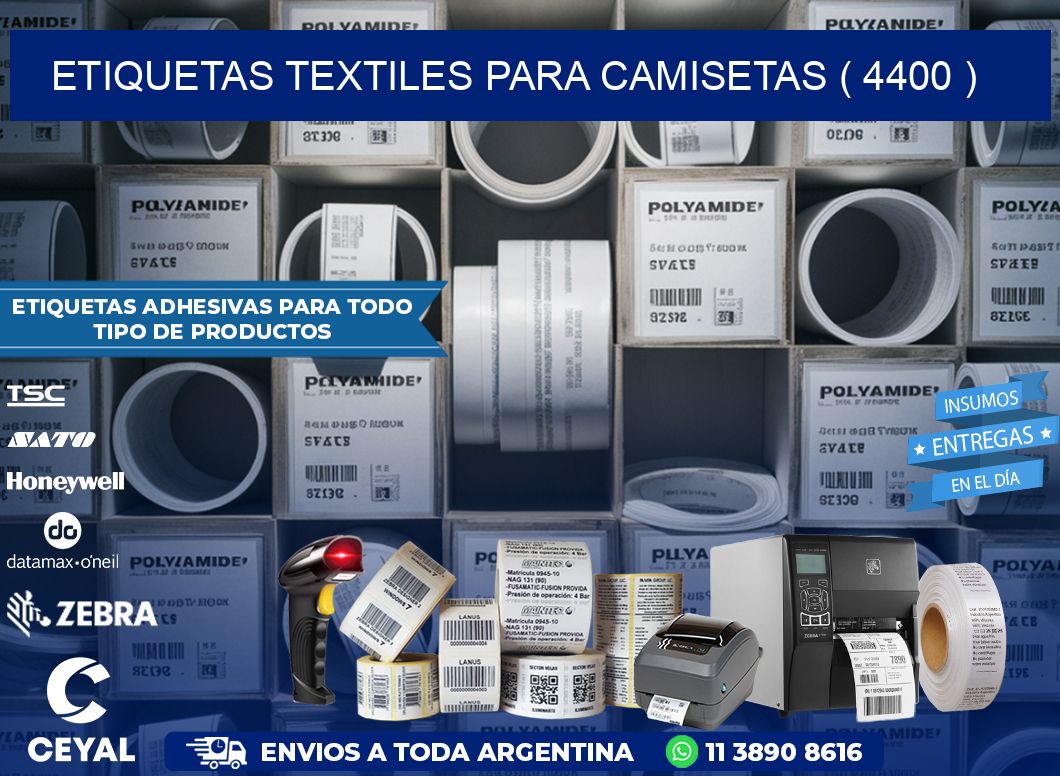 ETIQUETAS TEXTILES PARA CAMISETAS ( 4400 )