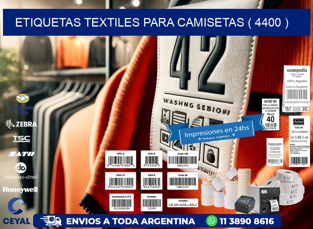 ETIQUETAS TEXTILES PARA CAMISETAS ( 4400 )