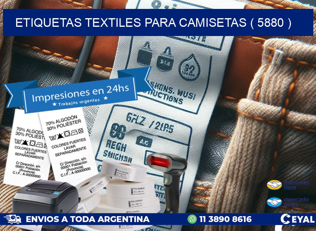ETIQUETAS TEXTILES PARA CAMISETAS ( 5880 )