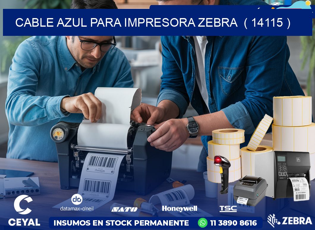 cable azul para impresora zebra  ( 14115 )