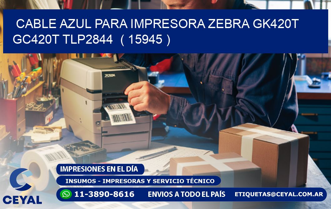 cable azul para impresora zebra GK420T GC420T TLP2844  ( 15945 )