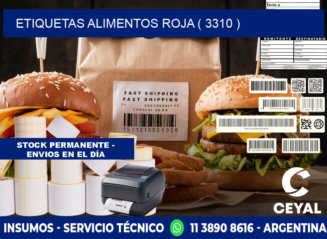 etiquetas alimentos roja ( 3310 )