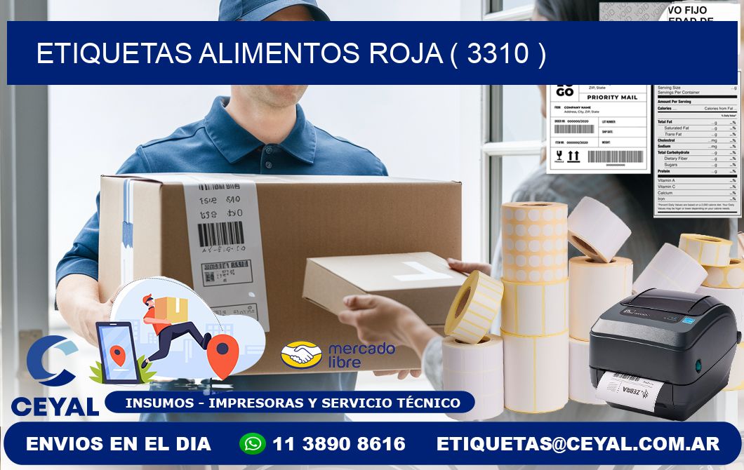 etiquetas alimentos roja ( 3310 )