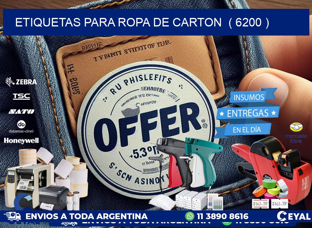 etiquetas para ropa de carton ( 6200 )