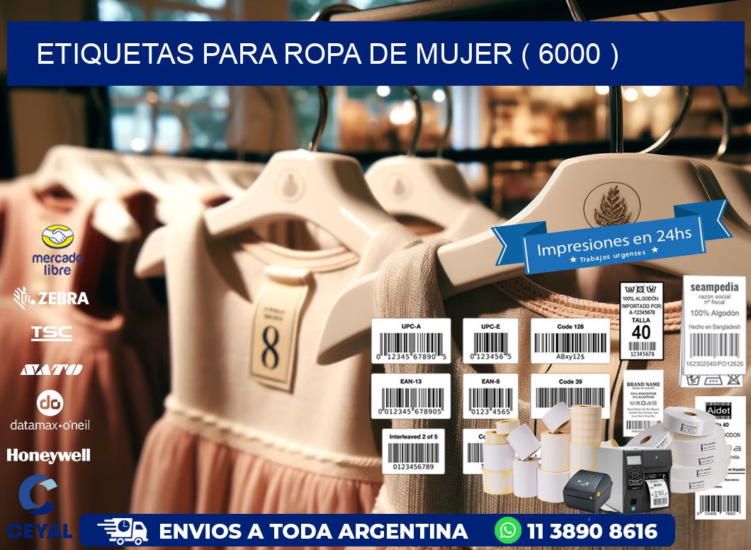 etiquetas para ropa de mujer ( 6000 )