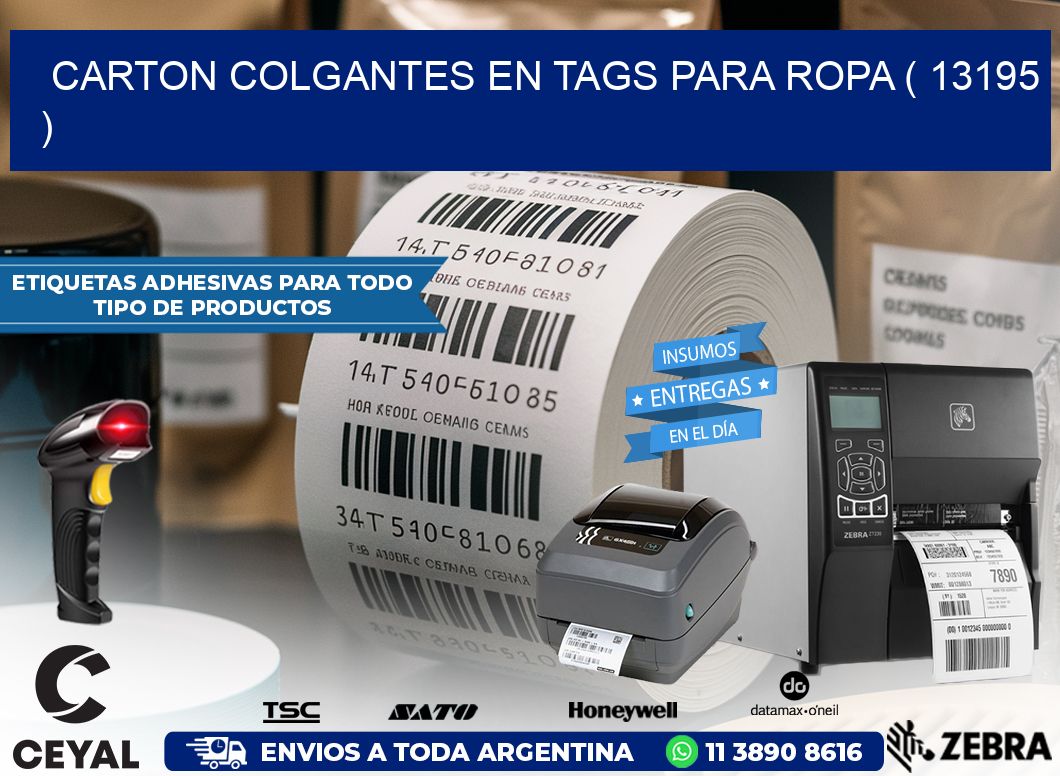 CARTON COLGANTES EN TAGS PARA ROPA ( 13195 )
