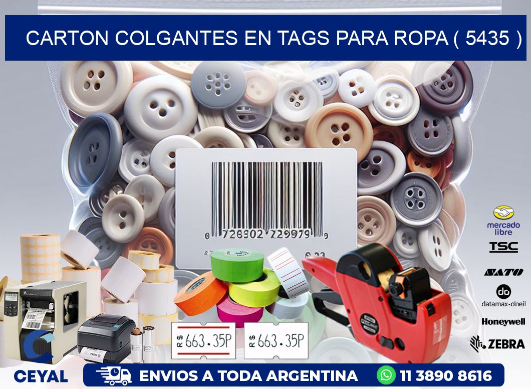 CARTON COLGANTES EN TAGS PARA ROPA ( 5435 )