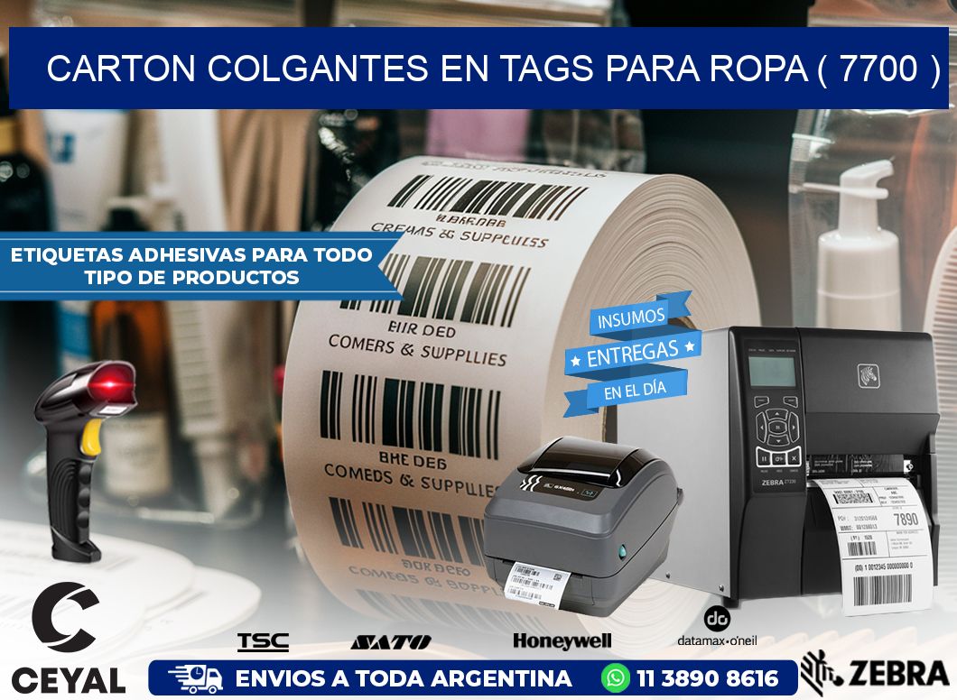 CARTON COLGANTES EN TAGS PARA ROPA ( 7700 )