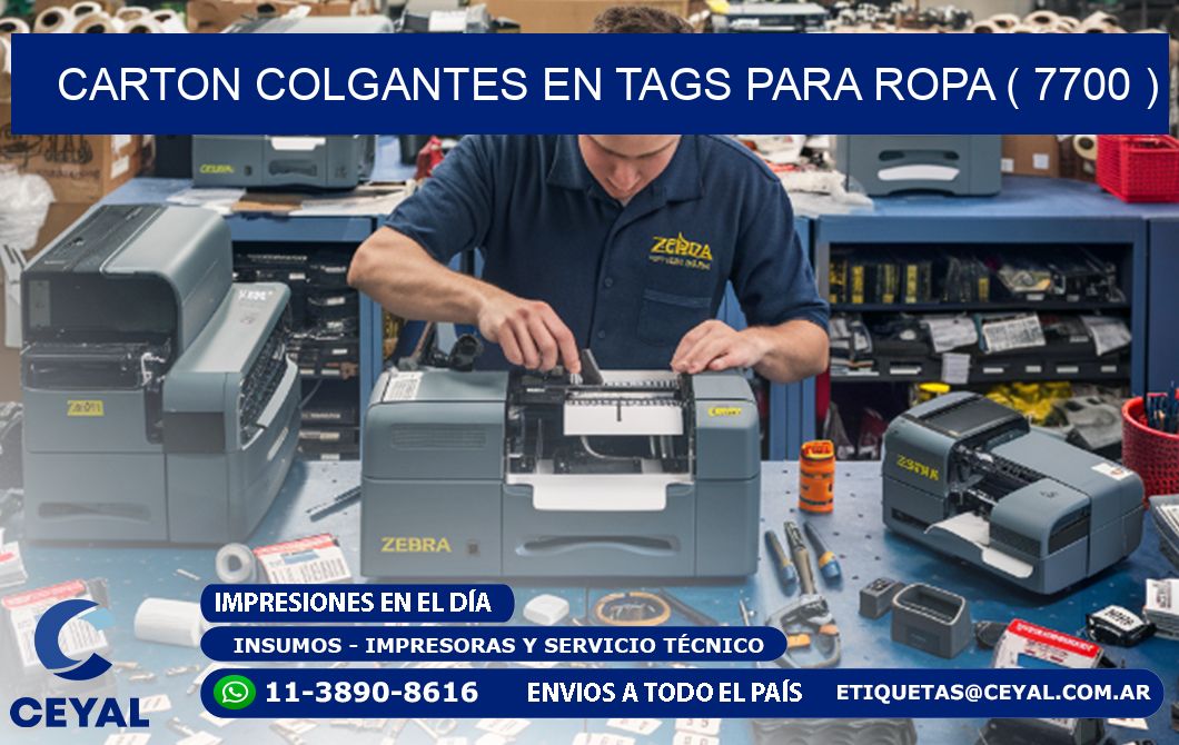CARTON COLGANTES EN TAGS PARA ROPA ( 7700 )