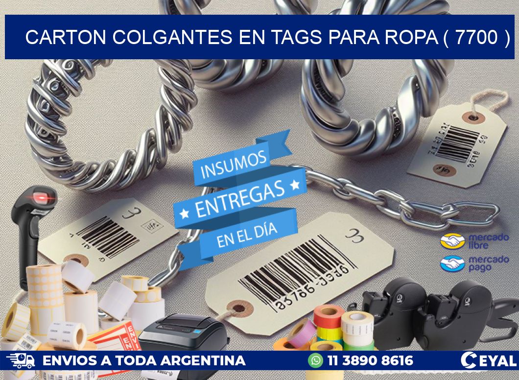 CARTON COLGANTES EN TAGS PARA ROPA ( 7700 )