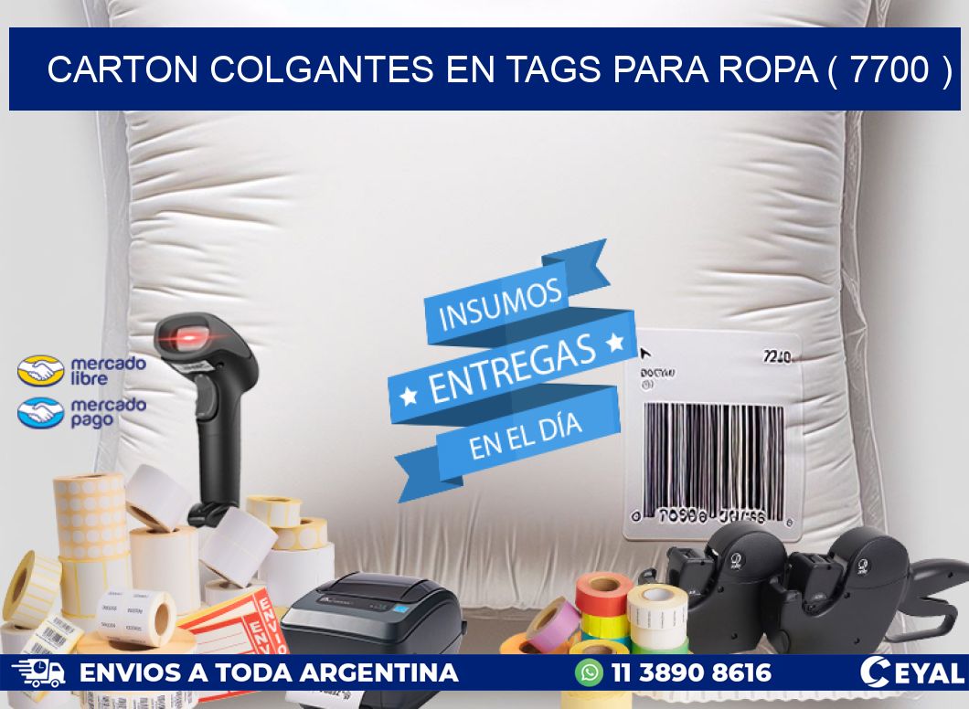 CARTON COLGANTES EN TAGS PARA ROPA ( 7700 )