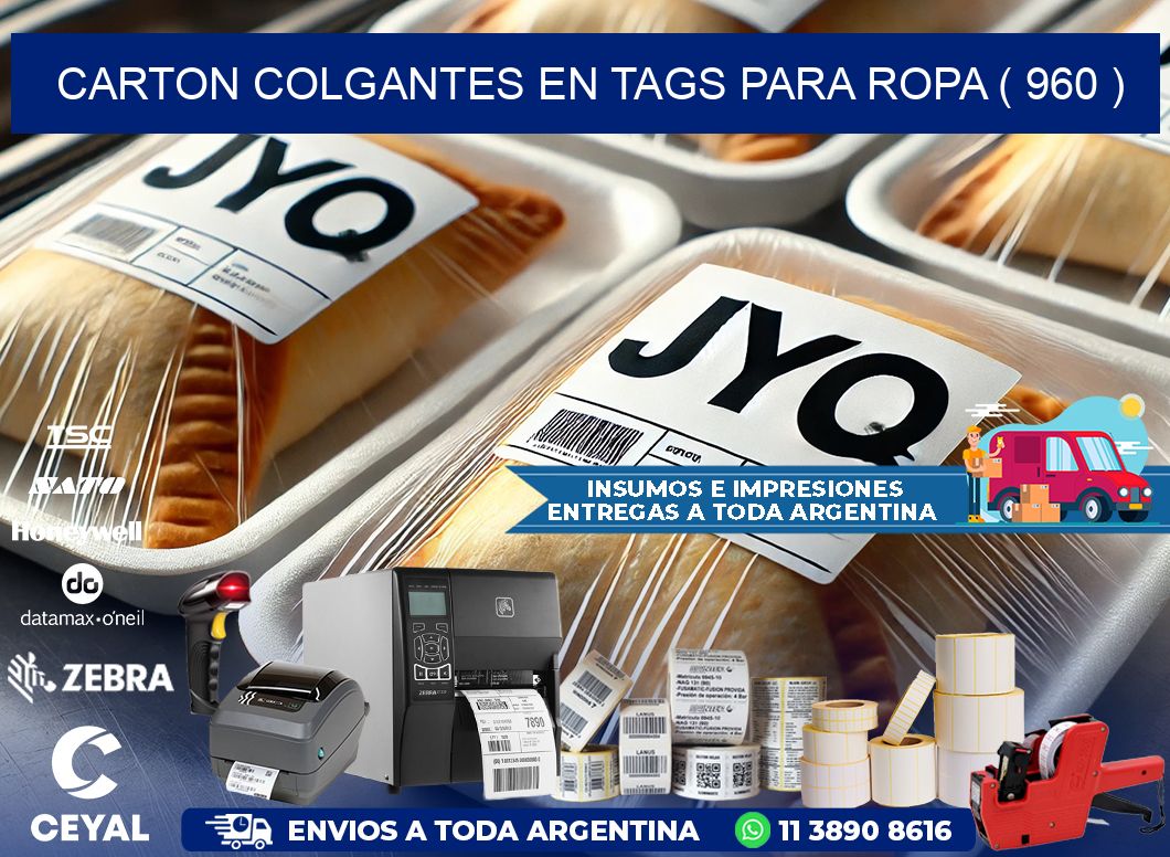 CARTON COLGANTES EN TAGS PARA ROPA ( 960 )