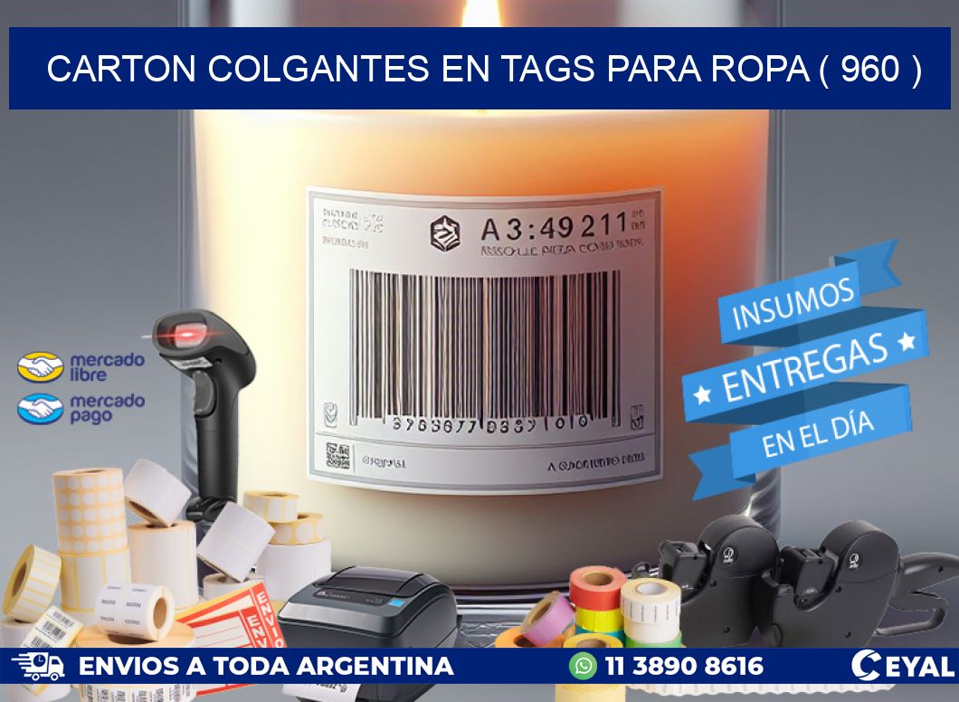CARTON COLGANTES EN TAGS PARA ROPA ( 960 )