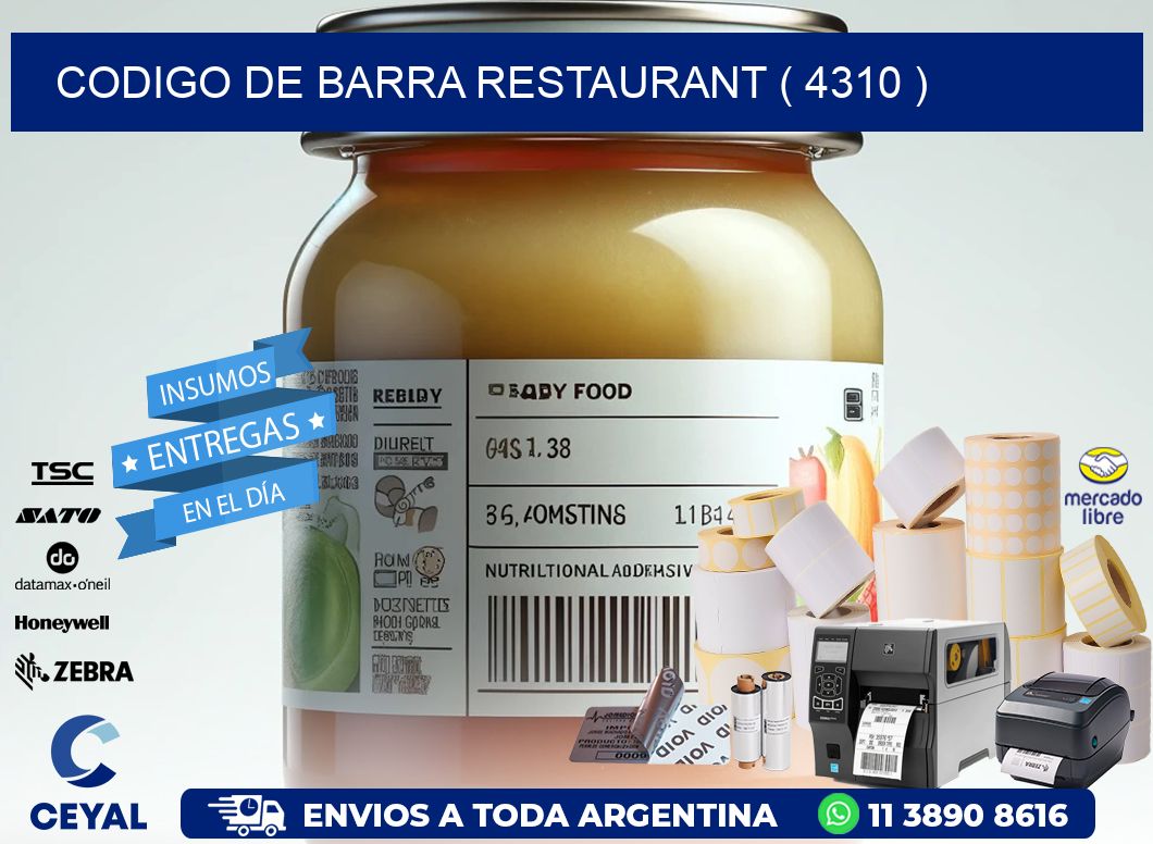 CODIGO DE BARRA RESTAURANT ( 4310 )