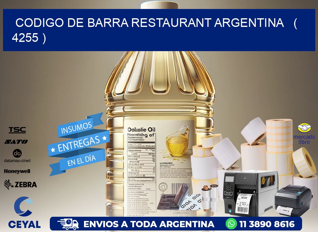CODIGO DE BARRA RESTAURANT ARGENTINA   ( 4255 )
