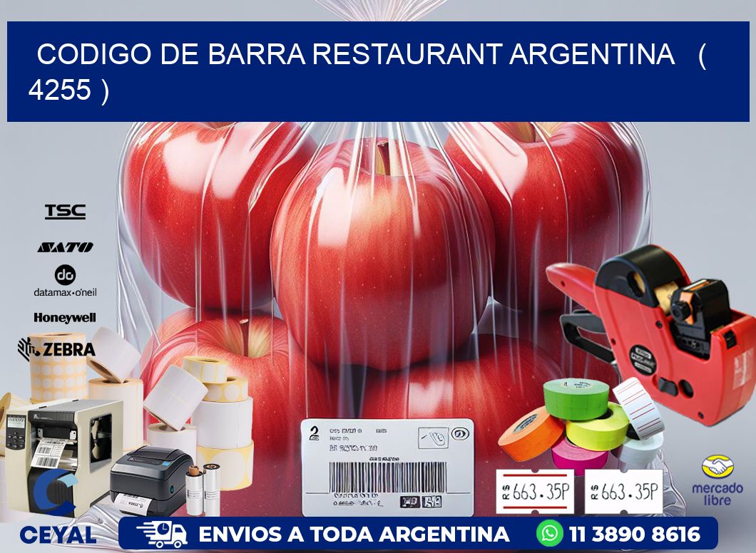 CODIGO DE BARRA RESTAURANT ARGENTINA   ( 4255 )